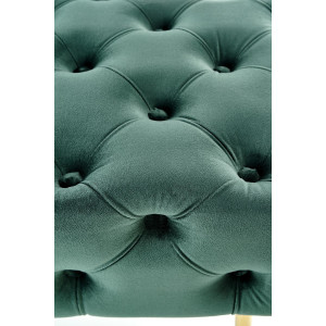 BUTTON modern bársony pad – sötétzöld / arany