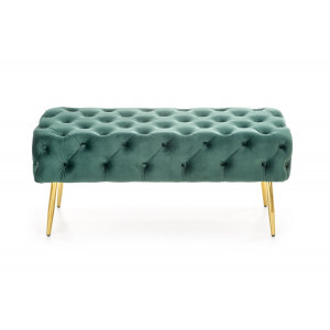 BUTTON modern bársony pad – sötétzöld / arany