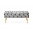 BUTTON modern bársony pad – szürke / arany