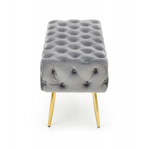 BUTTON modern bársony pad – szürke / arany