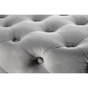 BUTTON modern bársony pad – szürke / arany
