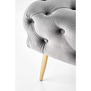 BUTTON modern bársony pad – szürke / arany