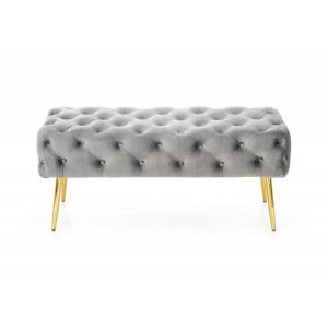 BUTTON modern bársony pad – szürke / arany