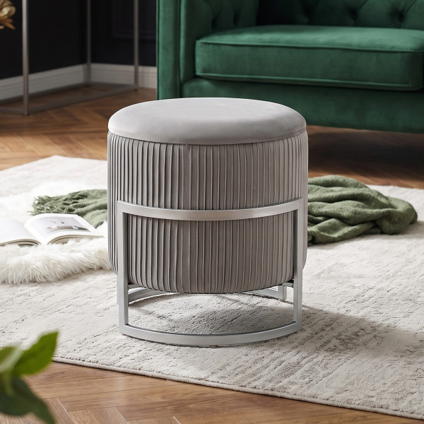 PEBBLE modern puff – világosszürke