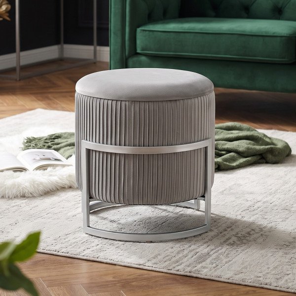 PEBBLE modern puff – világosszürke