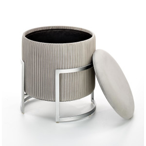 PEBBLE modern puff – világosszürke