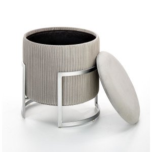 PEBBLE modern puff – világosszürke HALMAR