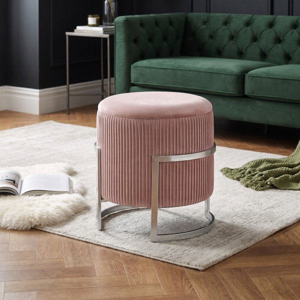 PEBBLE modern puff – világos rózsaszín