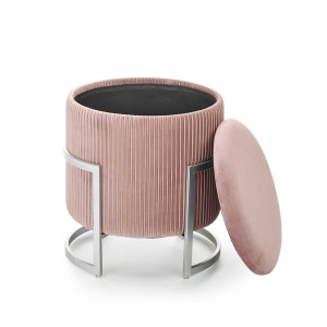 PEBBLE modern puff – világos rózsaszín