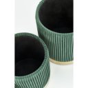TWIN modern tárolós puff szett – sötétzöld / arany