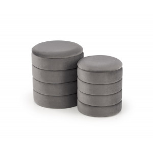BOBBLE modern tárolós puff szett – szürke