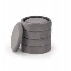 BOBBLE modern tárolós puff szett – szürke