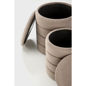 BOBBLE modern tárolós puff szett – bézs