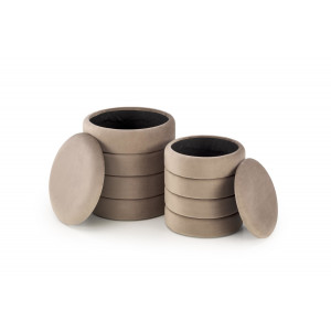 BOBBLE modern tárolós puff szett – bézs