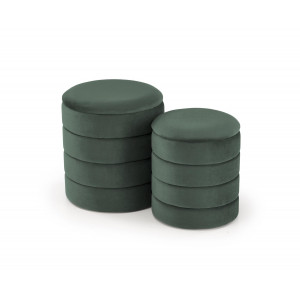 BOBBLE modern tárolós puff szett – sötétzöld