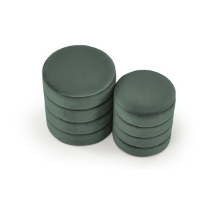 BOBBLE modern tárolós puff szett – sötétzöld