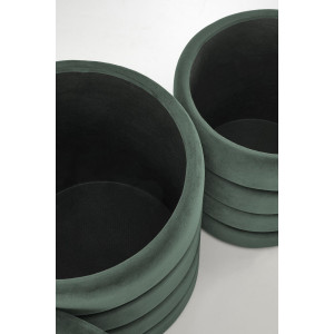 BOBBLE modern tárolós puff szett – sötétzöld