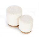 DOME modern tárolós bouclé puff szett – krém / natúr