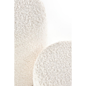 DOME modern tárolós bouclé puff szett – krém / natúr