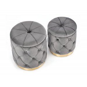 PLEAT modern puff szett – szürke / arany