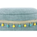 POMPOM modern tárolós puff szett – világoskék
