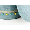 POMPOM modern tárolós puff szett – világoskék