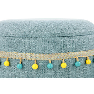 POMPOM modern tárolós puff szett – világoskék