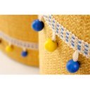 POMPOM modern tárolós puff szett – sárga