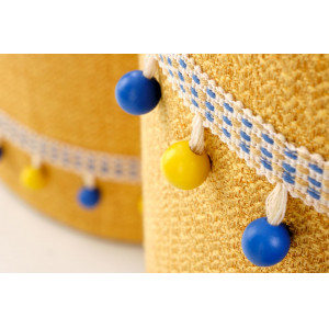 POMPOM modern tárolós puff szett – sárga