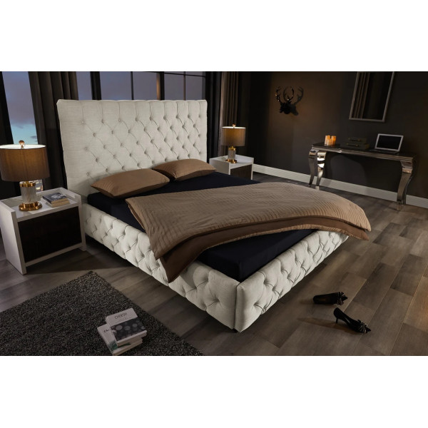CHATEAU chesterfield franciaágy 180 × 200 cm – bézs