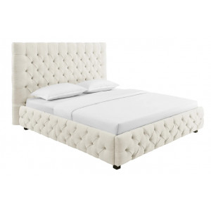 CHATEAU chesterfield franciaágy 180 × 200 cm – bézs 180 cm