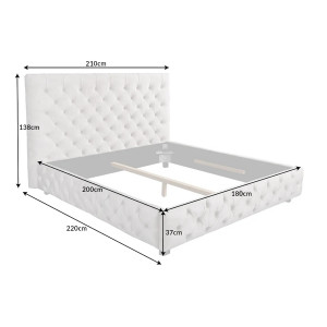 CHATEAU chesterfield franciaágy 180 × 200 cm – bézs
