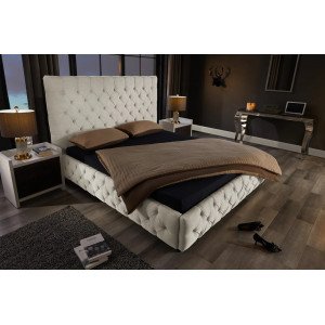 CHATEAU chesterfield franciaágy 180 × 200 cm – bézs 180 cm