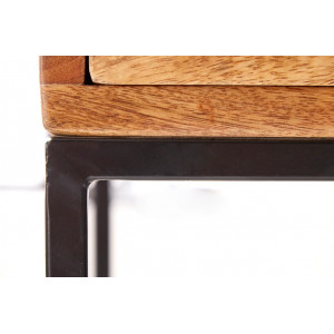 BROOKLYN modern mangófa éjjeliszekrény 45 cm – natúr / fekete