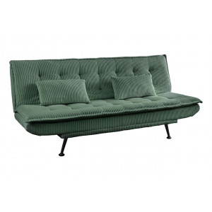 FOLD kordbársony kanapéágy 190 cm – zöld / fekete