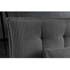 FOLD kordbársony kanapéágy 190 cm – szürke / fekete