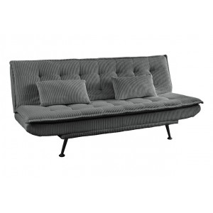 FOLD kordbársony kanapéágy 190 cm – szürke / fekete