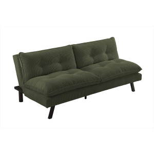 NESTY kordbársony kanapéágy 190 cm – zöld / fekete