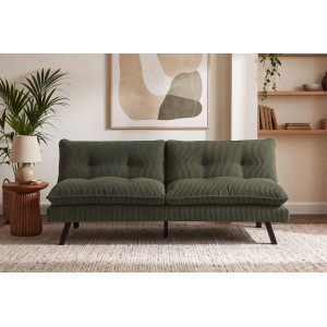 NESTY kordbársony kanapéágy 190 cm – zöld / fekete