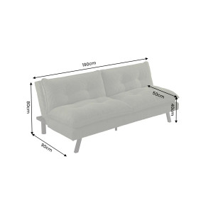 NESTY kordbársony kanapéágy 190 cm – zöld / fekete