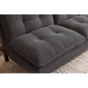 NESTY kordbársony kanapéágy 190 cm – szürke / fekete