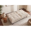 NESTY kordbársony kanapéágy 190 cm – bézs / fekete
