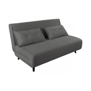 FLIP kordbársony fotelágy 140 cm – szürke / fekete