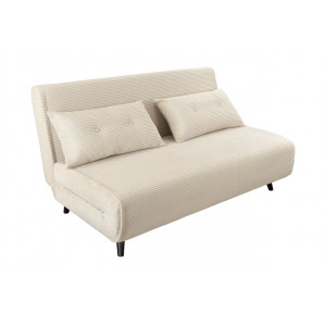 FLIP kordbársony fotelágy 140 cm – bézs / fekete