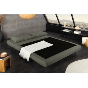 FLIP kordbársony fotelágy 140 cm – zöld / fekete