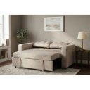 NAPPER bársony kanapéágy 142 cm – pezsgőbézs / fekete