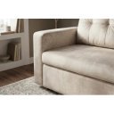 NAPPER bársony kanapéágy 142 cm – pezsgőbézs / fekete