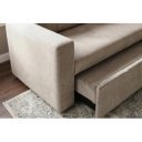 NAPPER bársony kanapéágy 142 cm – pezsgőbézs / fekete