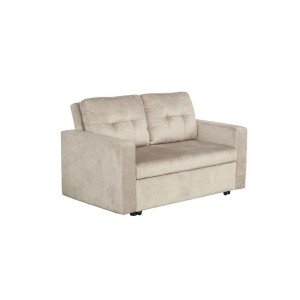 NAPPER bársony kanapéágy 142 cm – pezsgőbézs / fekete INVICTA