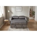 NAPPER bársony kanapéágy 142 cm – szürke / fekete